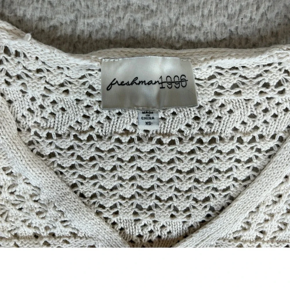 Freshman 1996 Cream Crochet Knit 2 Piece Set Crop Top & Maxi‎ Skirt XS